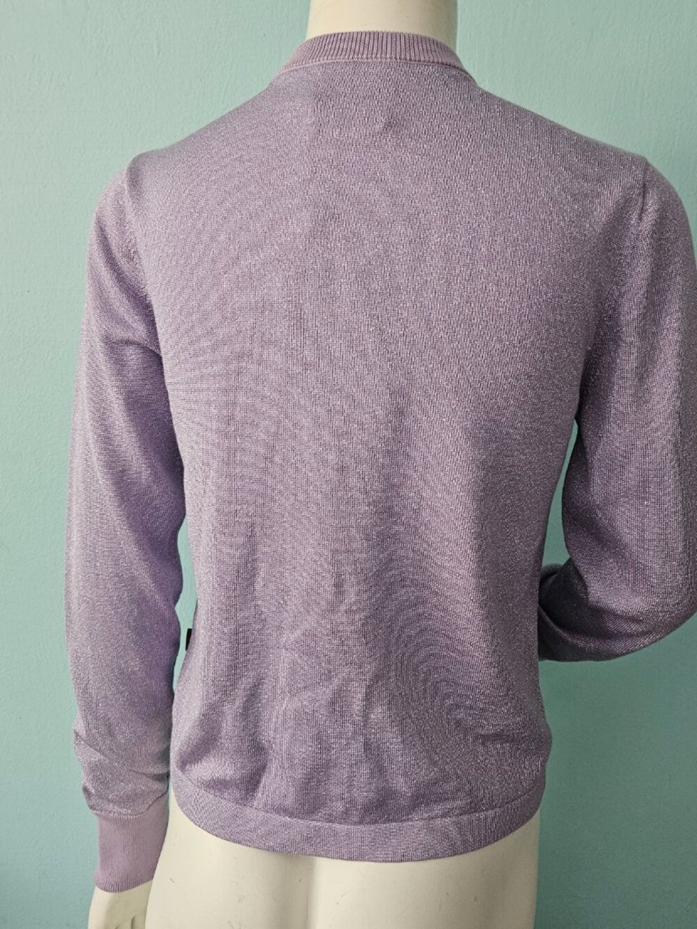 HEAVEN by MARC JACOBS NWT Sparkle Cardigan Lilac purple sweater top M - Picture 4 of 4